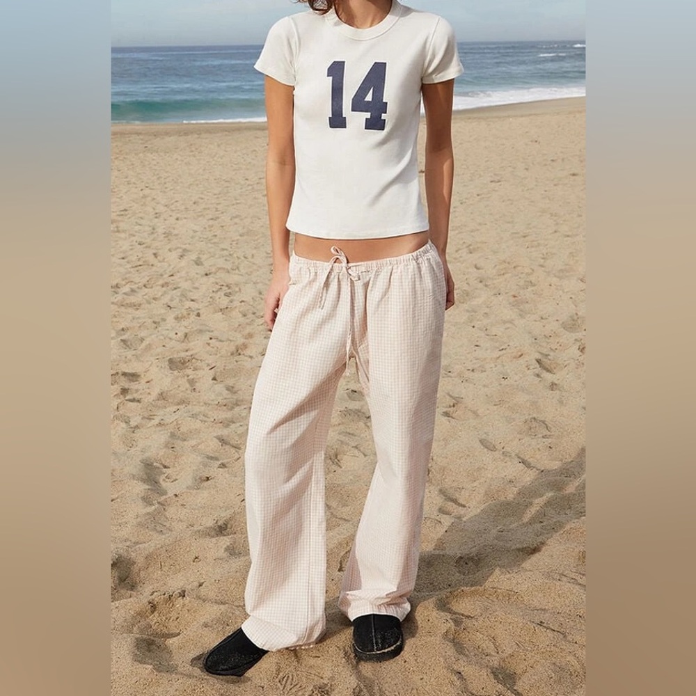 Anastasia Pink Gingham Pants Brandy Melville